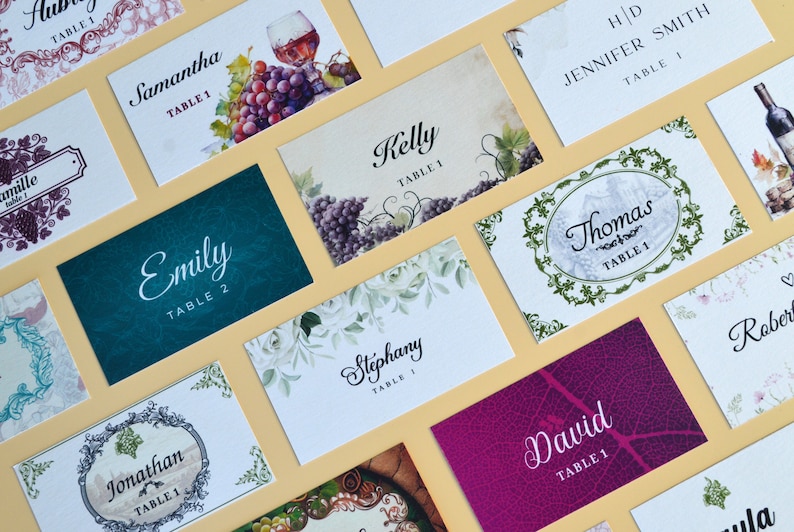 Customizable place cards with Allincork designs for weddings, for cork place card holders, a great gift for guests and wedding decoration