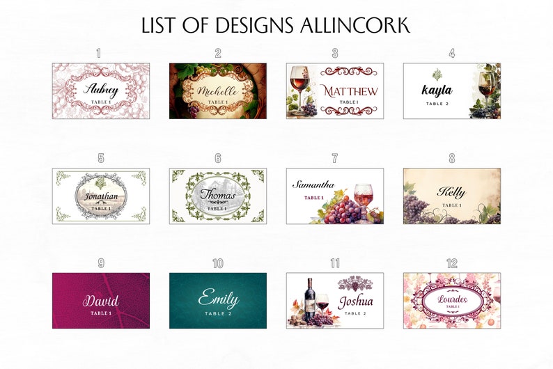Allincork Designs for Customizable Wedding Place Cards, Cork Place Card Holders, Great Guest Gift and Wedding Decoration