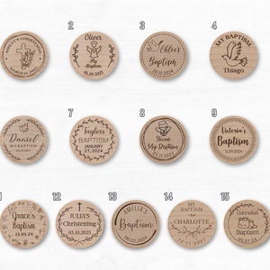 Allincork designs for wine stoppers, for Baptism, First Communion and Confirmation. Designs from number 1 to number 15