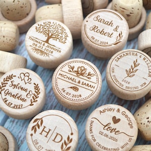 Custom Wine Corks Custom Wood Wine Cork Wine Corks Wine Stoppers Custom Wine Stopper Bridal Shower Gift Wedding Favors Cork image 4