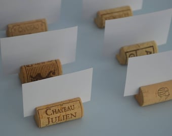 Wine Cork Place Card Holders used for Weddings – Parties, and any event, all natural wedding décor