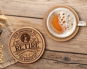 Cork Coasters Faveurs de fête de retraite, cadeaux de retraite personnalisés pour femmes et hommes, meilleur cadeau pour mentor, cadeaux de retraite • AA117