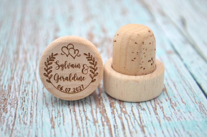 Set of 100 custom wine stoppers for rustic wedding favors and events image 5