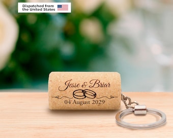 Personalized Keychain Wedding Favors in Bulk for Guests - Eco-Friendly Party Favors, Unique Bridal Shower Gifts, Custom Keepsakes • USA