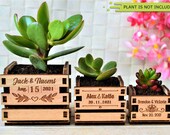 Personalized Mini pot for succulent wedding favors - wedding shower favors