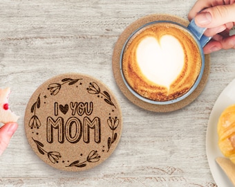 Personalized Mother day appreciation Coasters, Mother day gift from daughter, for grandma, for mom • AA198