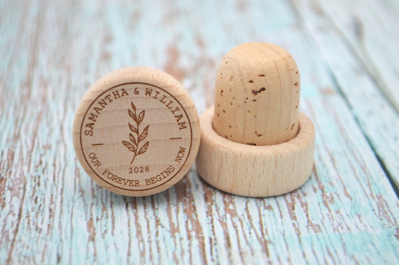 Set of 100 custom wine stoppers for rustic wedding favors and events image 7