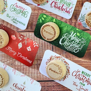 Custom Christmas Place Cards Wine Stoppers – Perfect Name Tags, Thank You Gifts & Table Decorations for Holiday Parties • AA213