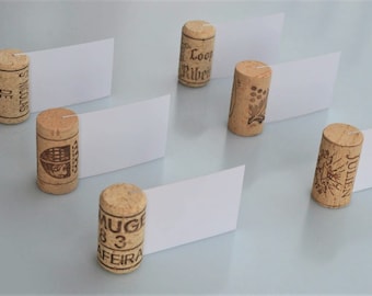 Wine cork place card holders used for Weddings and parties • AA089