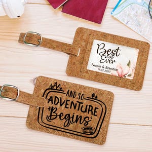 Personalised Luggage Tags for Wedding Favours, Unique Travel Gifts, Bridal Keepsakes, Destination Wedding Souvenirs, Hen party • AA002 • UK