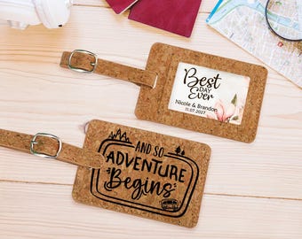 Personalised Luggage Tags for Wedding Favours, Unique Travel Gifts, Bridal Keepsakes, Destination Wedding Souvenirs, Hen party • AA002 • UK