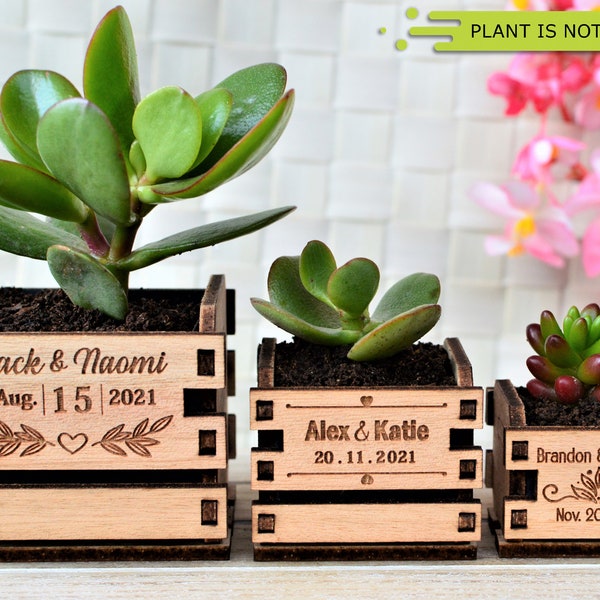 Personalized Mini pot for succulent wedding favors - wedding shower favors • AA067