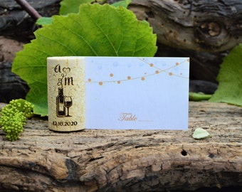 Personalized cork place card holders, Wedding table Decor  • AA037