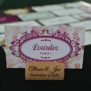 Customizable place cards with Allincork designs for weddings, for cork place card holders, a great gift for guests and wedding decoration