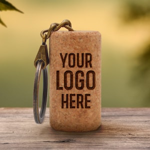 Cork Keyrings for Corporate gifts for employees and Clients, Realtor closing Gift, Employee Appreciation Gifts bulk, Custom logo • AA189