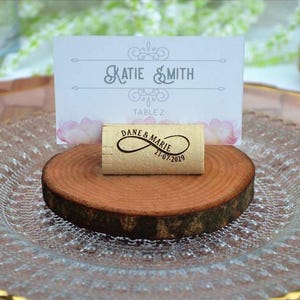 Cork wedding place card holders • AA038
