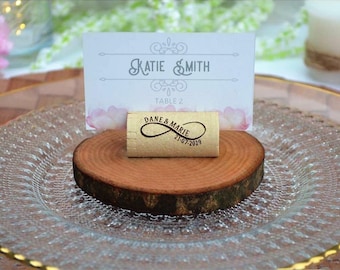 Cork wedding place card holders • AA038
