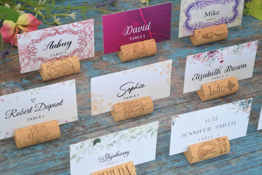 Wine Cork Place Card Holders: Rustic Wedding Table Decor - Etsy