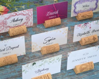 Wine Cork Place Card Holders for Weddings | Rustic Table Decor & Guest Favors | Custom Wedding Reception Ideas, Rustic Photho Holder • UK
