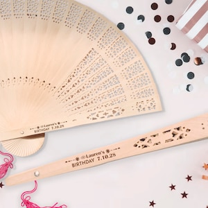 Geschenk zum 50. Geburtstag für Frauen und Männer, personalisierte rustikale Handfächer Gastgeschenke, Geburtstagsgeschenk für Mama, Geschenk für beste Freunde • AA100