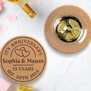 Personalized 50th Anniversary Favors, Custom Cork Coasters for Parents, Couples & Friends, Unique Gifts for Golden Anniversary Celebrations