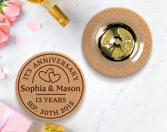 Personalized 50th Anniversary Favors, Custom Cork Coasters for Parents, Couples & Friends, Unique Gifts for Golden Anniversary Celebrations