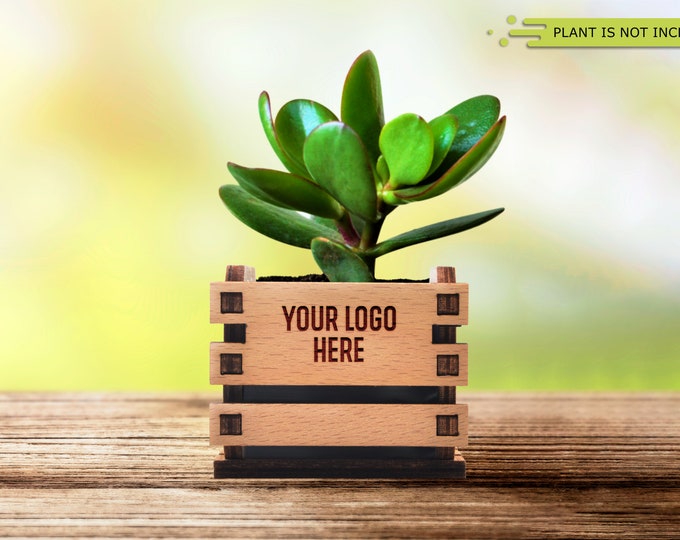 Featured listing image: Mini flower Pot, Realtor closing Gift, Employee Appreciation Gifts bulk, Custom logo, Corporate gifts for employees and Clients