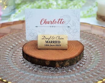 Unique Personalized wine cork place card holder • AA038