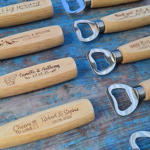 Apribottiglie in legno personalizzato, bomboniere all'ingrosso per gli ospiti, regalo personalizzato per lo sposo, bomboniere, articoli promozionali aziendali. AA192
