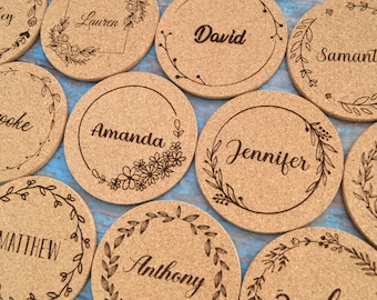 Custom Place cards for Wedding, birthday, Bachelorette party, Events, Personalized Coasters, Name tags, Guest gift, Table decoration • AA237