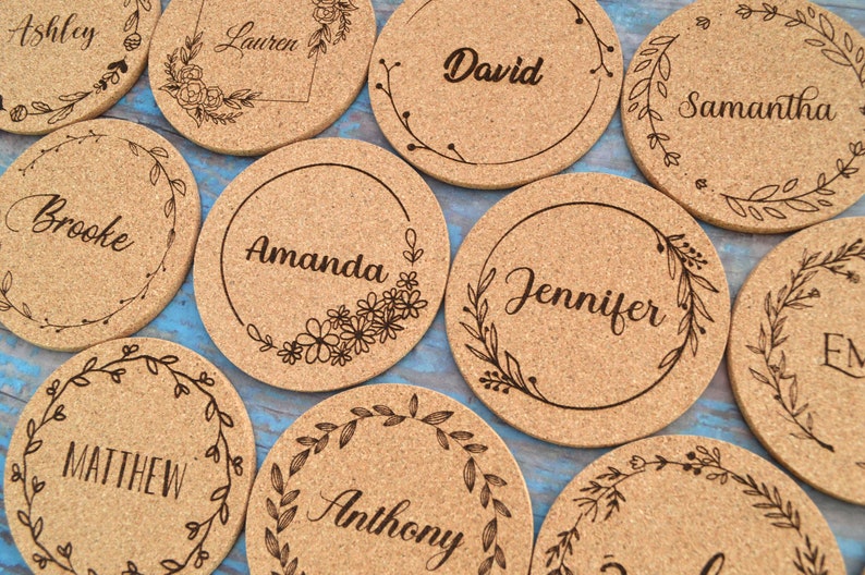 Custom Place cards for Wedding, birthday, Bachelorette party, Events, Personalized Coasters, Name tags, Guest gift, Table decoration AA237 zdjęcie 1