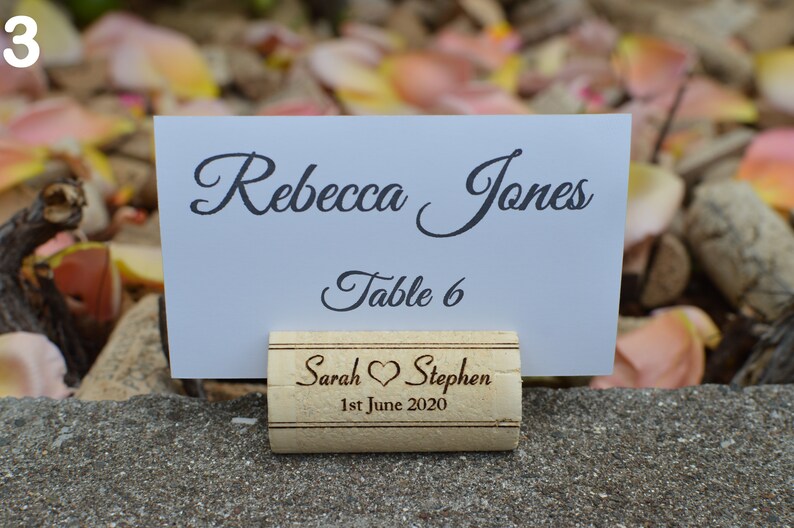 for wedding or special occasion set of 100 Wine cork place card holder 