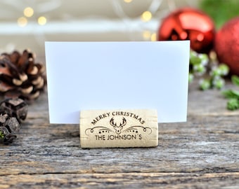 Christmas holiday cork place card holders • AA035