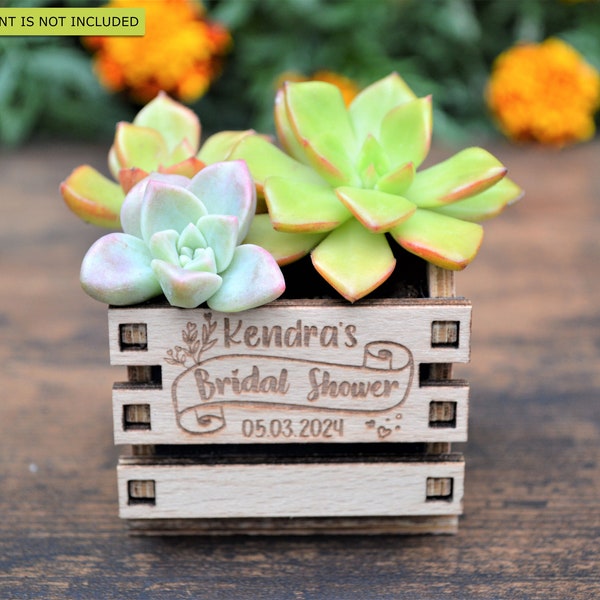 Personalized Mini pot for succulent Bridal Shower favors, Bridal shower gifts for guests in bulk, Bridal shower decorations • AA065