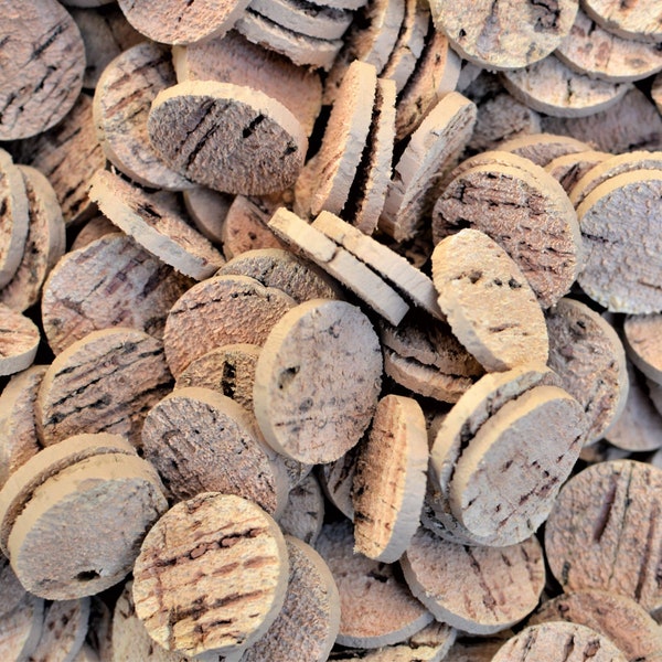 Round slices of natural corks for Crafts, Coasters, Wall Decor, Art and more • AA088