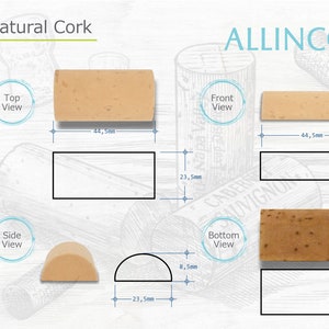 Technical sheet of cork halves used for crafts