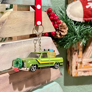 1:64 Chevy Silverado Diecast Car Christmas Ornament festive handmade holiday decor white elephant gift idea for him unique gift idea for her
