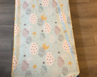 Fun and Vibrant Printed Daycare cot sheets standard size 52x22 or Toddler size 40 X 22 elastic all 4 sides