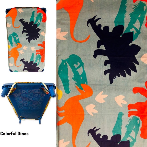 Fun and Vibrant Printed Daycare cot sheets standard size 52x22 or Toddler size 40 X 22 elastic all 4 sides