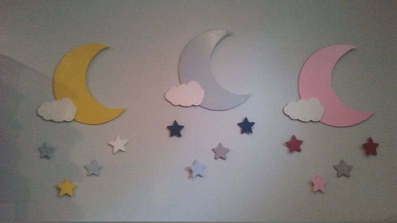 moon and stars nursery wall art