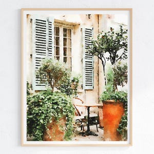 Italian Street, Authentic Italian Architecture, DIGITAL DOWNLOAD, Old World Watercolor Print, Italian Wall Art Decor, Italy Travel Poster