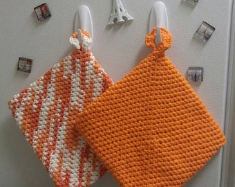 Crocheted Double Sided Cotton Hot Pads/Pot Holders