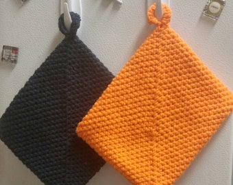 Halloween Themed Crocheted Double Sided Oven Mitts/Hot Pads/Pot Holders