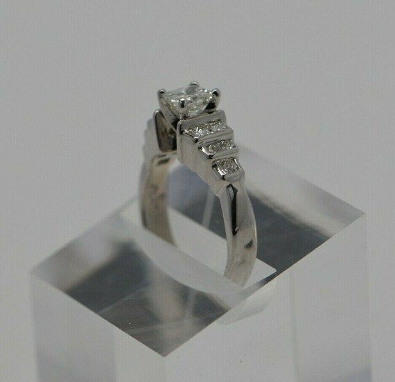 Platinum Shane & Co Princess Diamond Ring Size 7.… - image 7