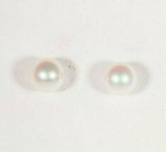 14K Yellow Gold Pearl Earrings, Fine Quality - image 2