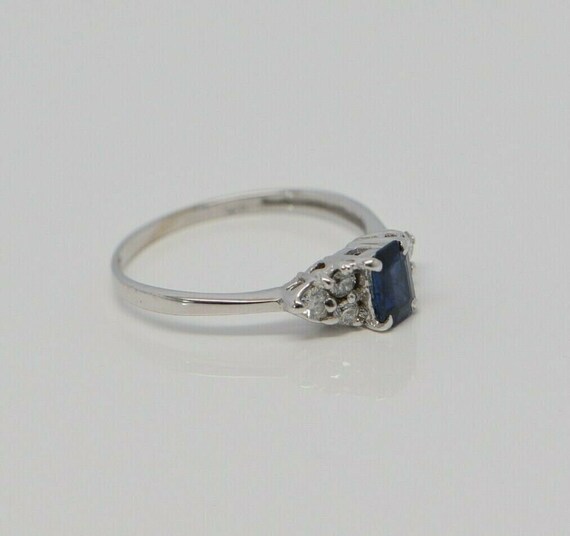 Sapphire and Diamond Ring 14K WG 1 ct Plus tw Siz… - image 5