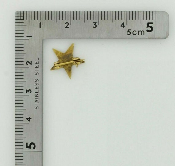 10K Yellow Gold Eastern Star Enameled Pin - image 5