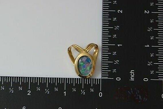 14K Yellow Gold Opal Mosaic Triplet Pendant Circa… - image 6