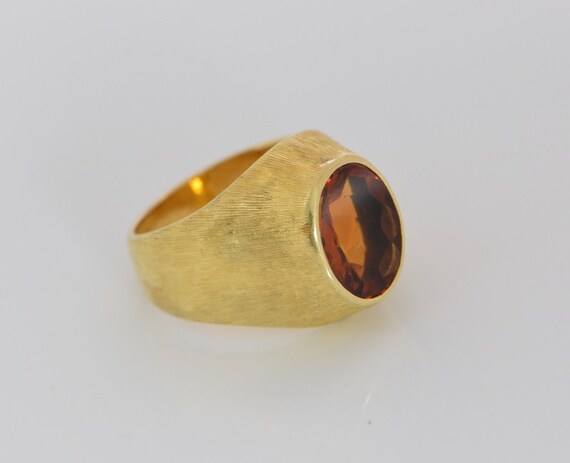 18K Yellow Gold Oval Shape Citrine Ring Circa 196… - image 6