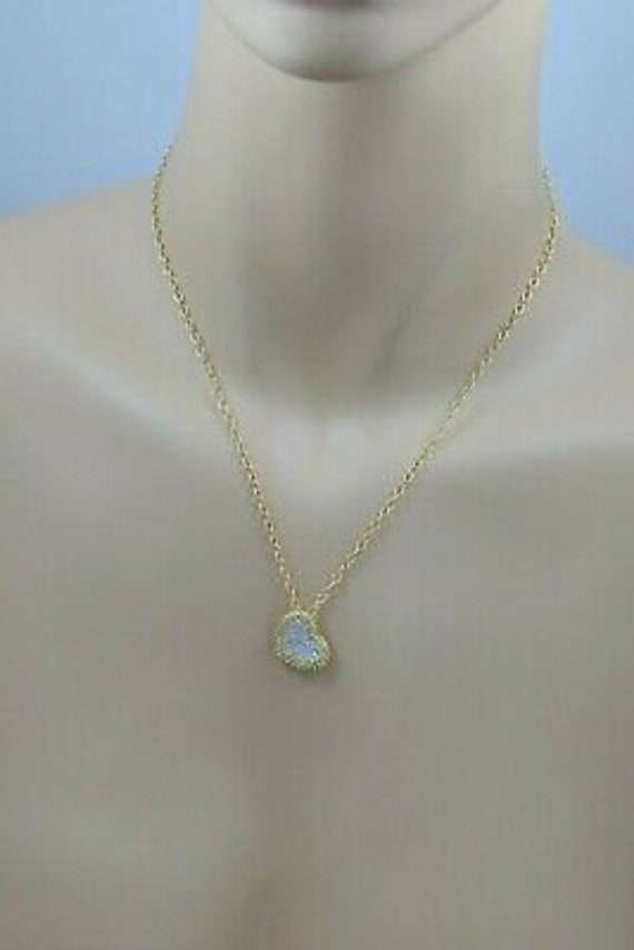 18K YG Diamond & Yellow Sapphire Heart Necklace o… - image 3
